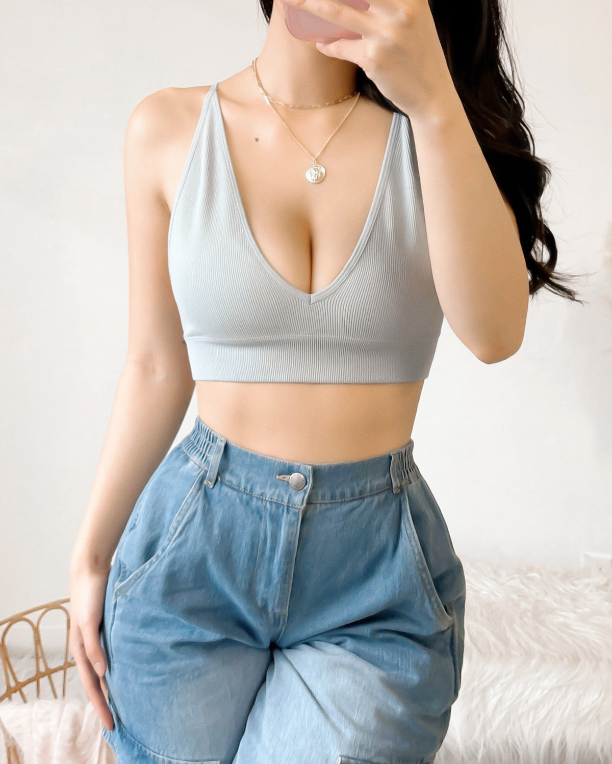 LIGHT AS A FEATHER BRALETTE TOP (RUST)